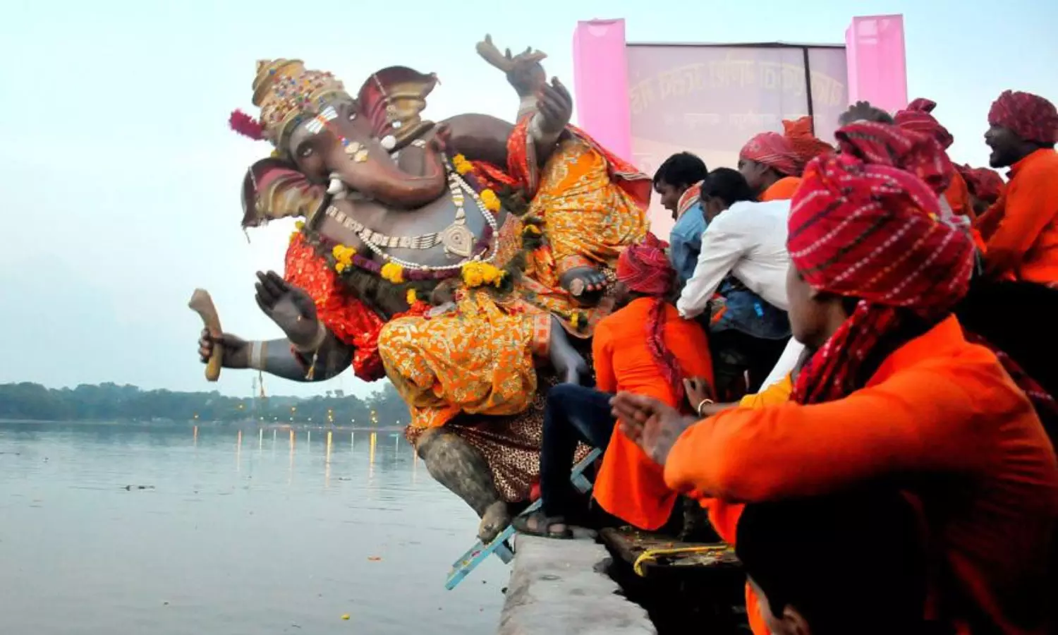 Low-key festivities mark Ganesh immersion in Hyderabad