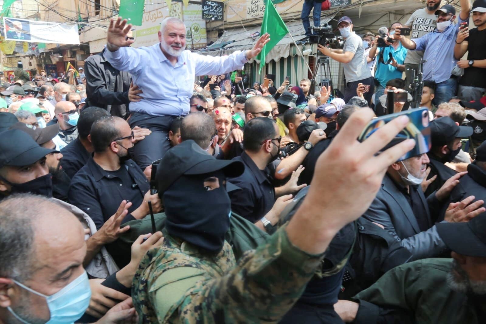 Hamas chief visits Palestinian refugee camp in Lebanon