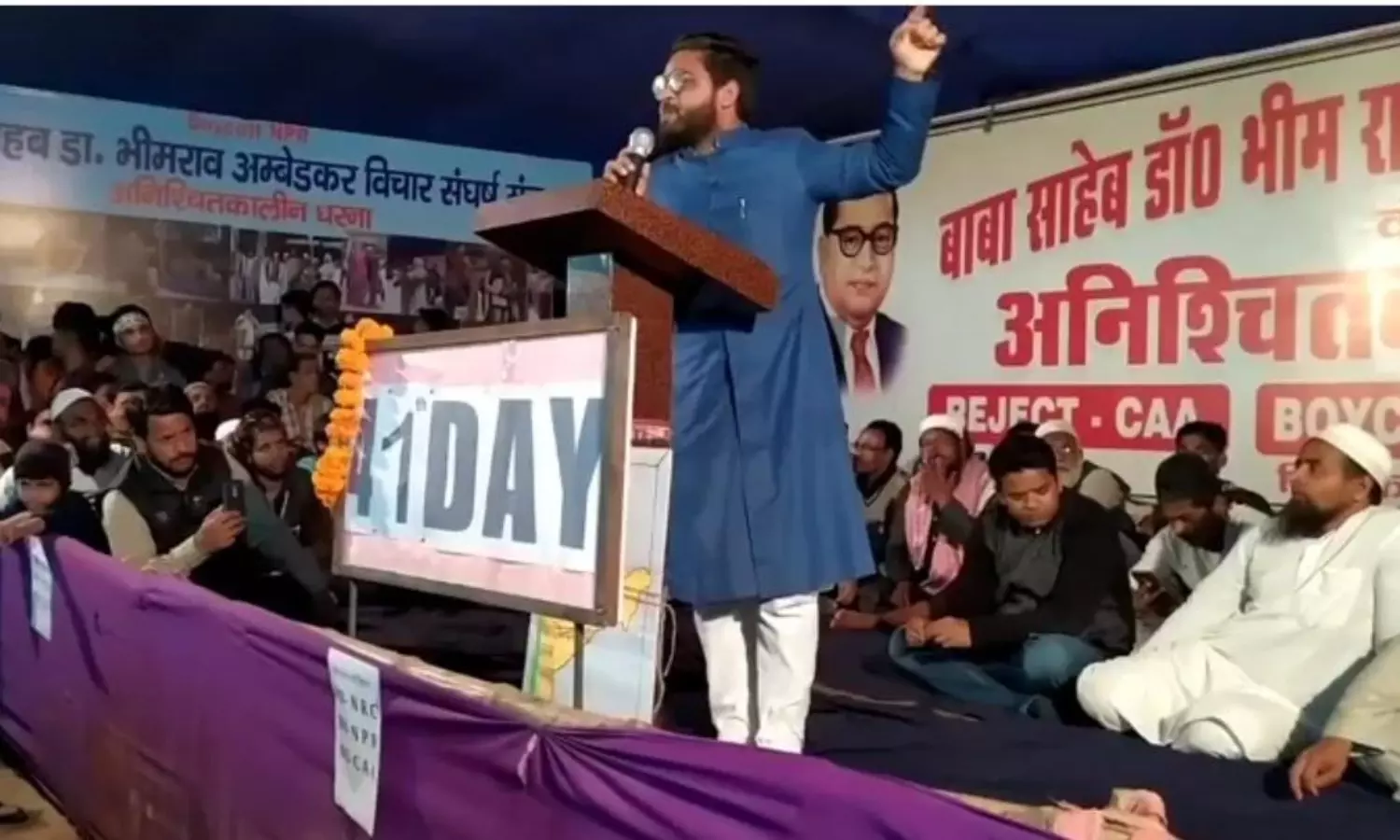 AMU student leader booked for beheading remark during anti-Macron protest