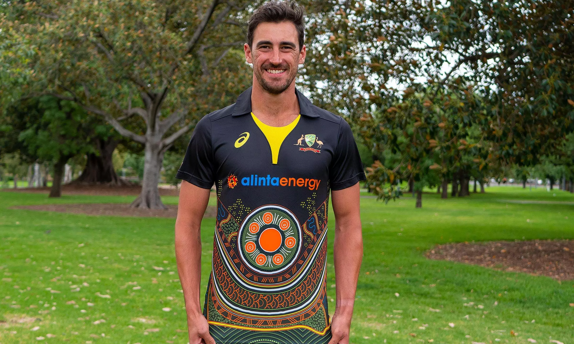 Cricket Australia unveils Indigenous jersey for mens T20 squad. Cricket Australia unveils Indigenous jersey for mens T20 squad.