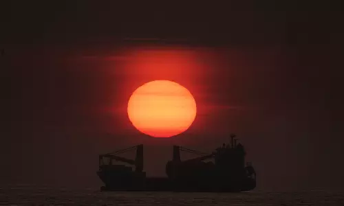 The sun rises