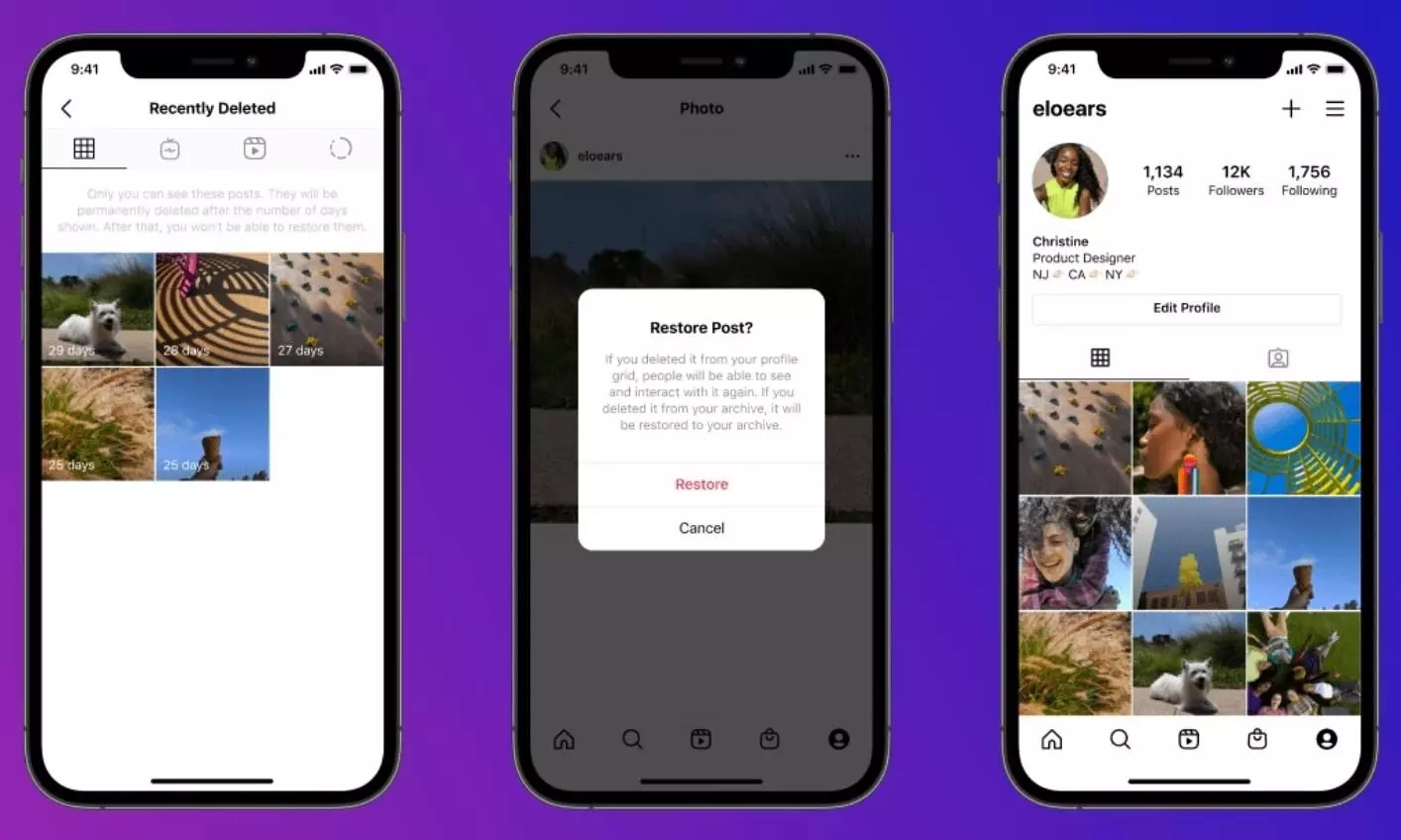 Instagrammers can now review and restore deleted content