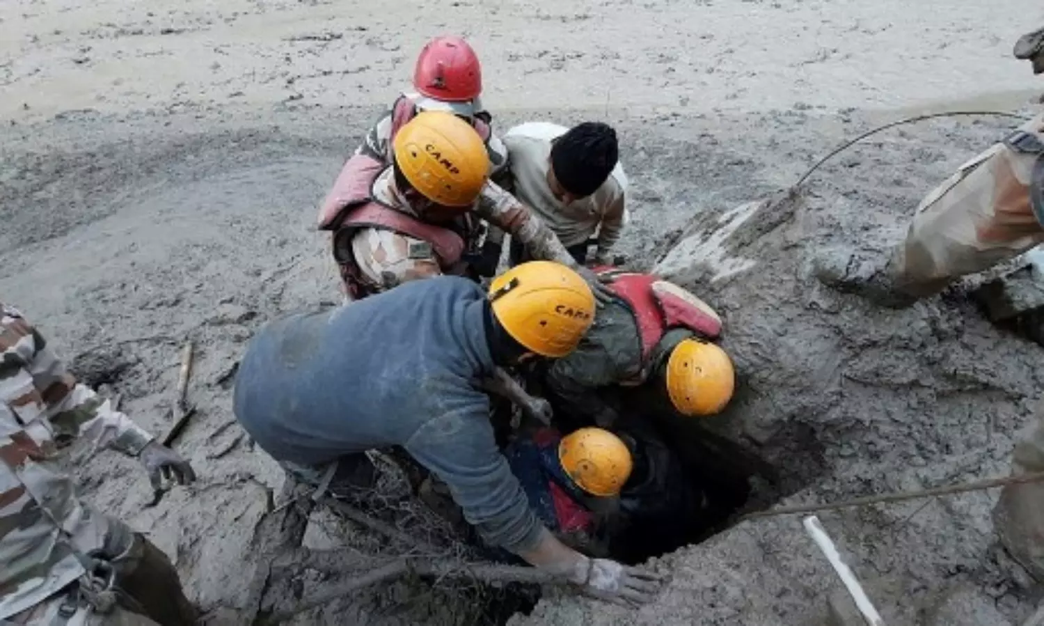 Uttarakhand snow avalanche: Rescuers remove slush from the tunnel