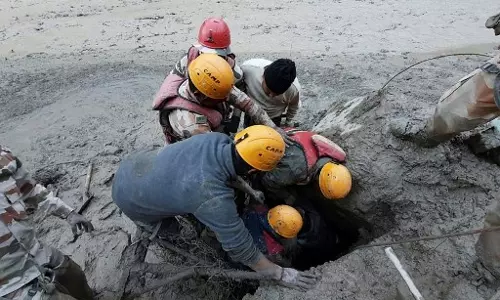 Uttarakhand snow avalanche: Rescuers remove slush from the tunnel