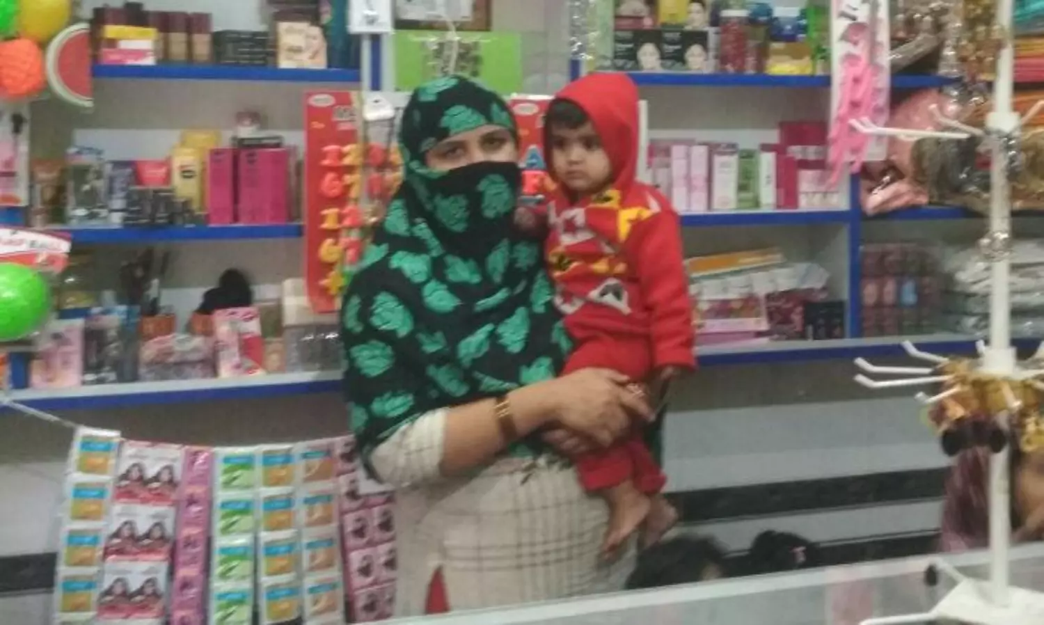 Imrana at her cosmetic shop