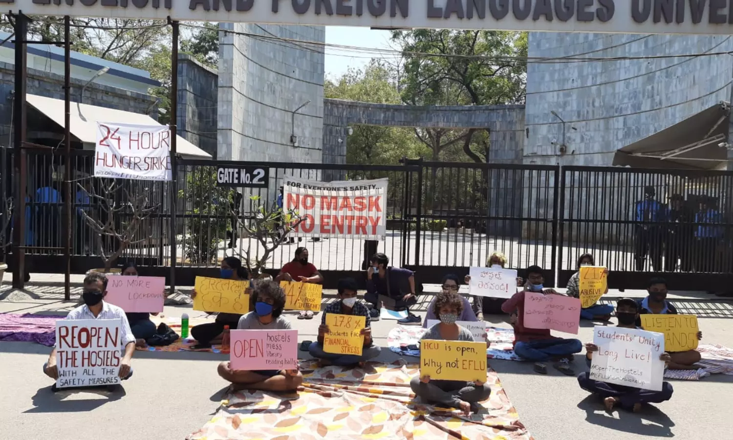 14 EFLU students detained for protesting to re-open hostels