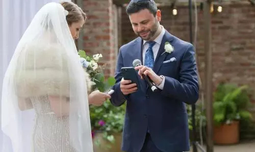 Coinbase employees exchanges digital NFT rings with wedding vows