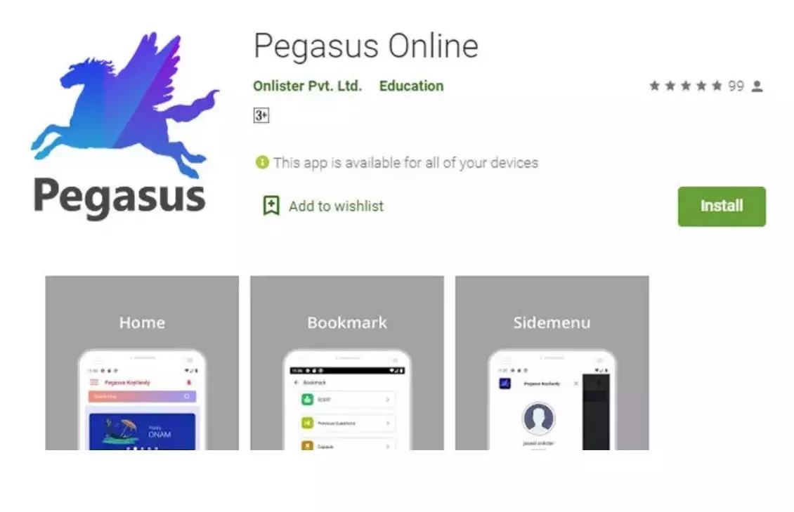 What does Pegasus have to do with the Kerala town?