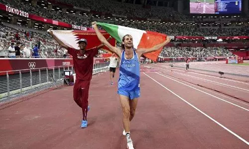 Olympics: High-jump friends say no to competing in jump-off, share gold medal instead