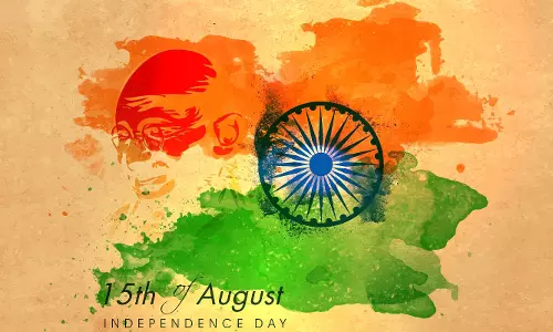 Madhyamam with the flag of memory of freedom struggle