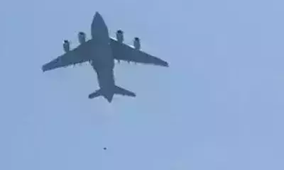 Shocking video from Kabul airport shows 2 people falling off plane mid-air amid tension in Afghanistan