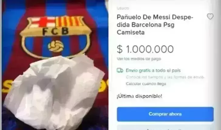 Lionel Messis tear-soaked tissue from Barcelona farewell speech up for sale at $1 million