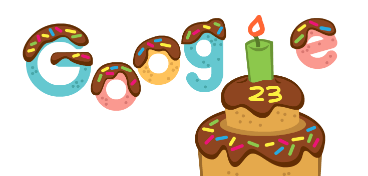 Google celebrates 23rd birthday with homepage cake doodle