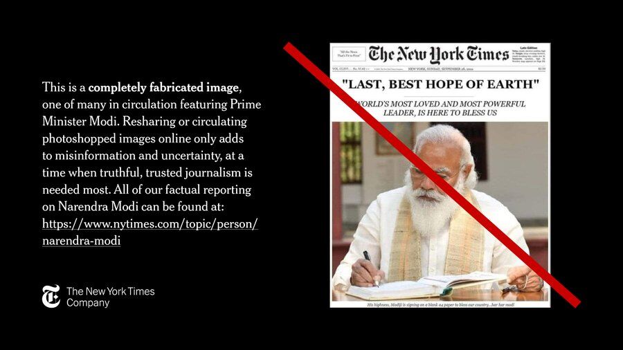 Completely fabricated; NYT denies publishing story on Modi on front page