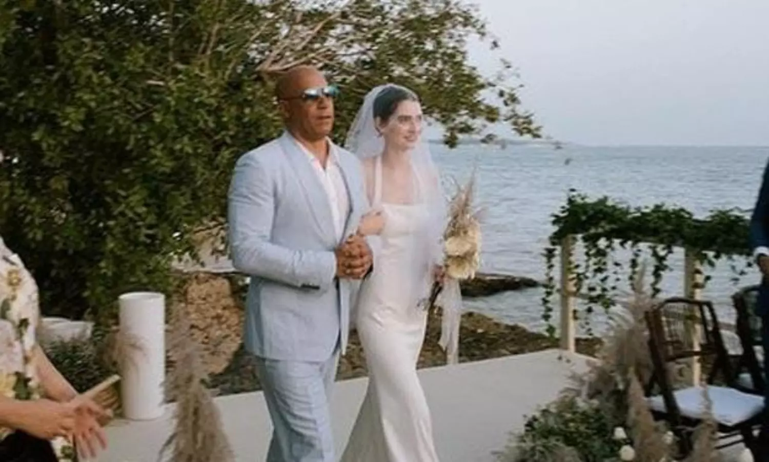 Vin Diesel walks Paul Walkers daughter down the aisle