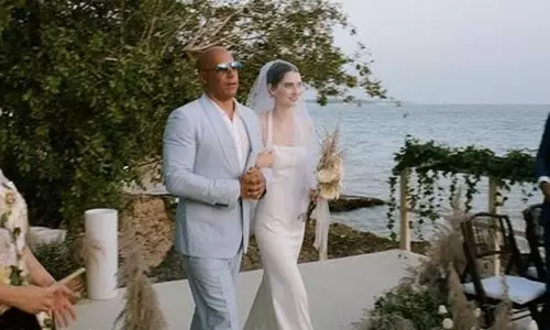 Vin Diesel walks Paul Walkers daughter down the aisle