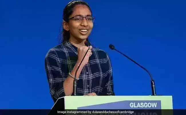Indian teen girl calls on world leaders to save the planet in Glasgow