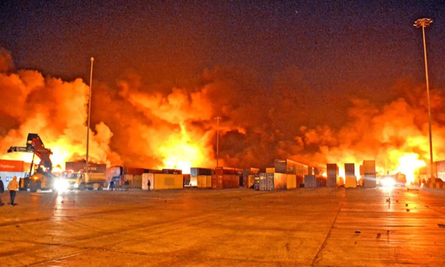 Israeli missile attack sets ablaze Syrian seaport