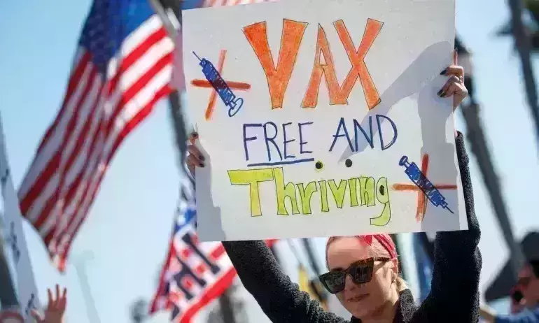 Anti Vaccine Protestor