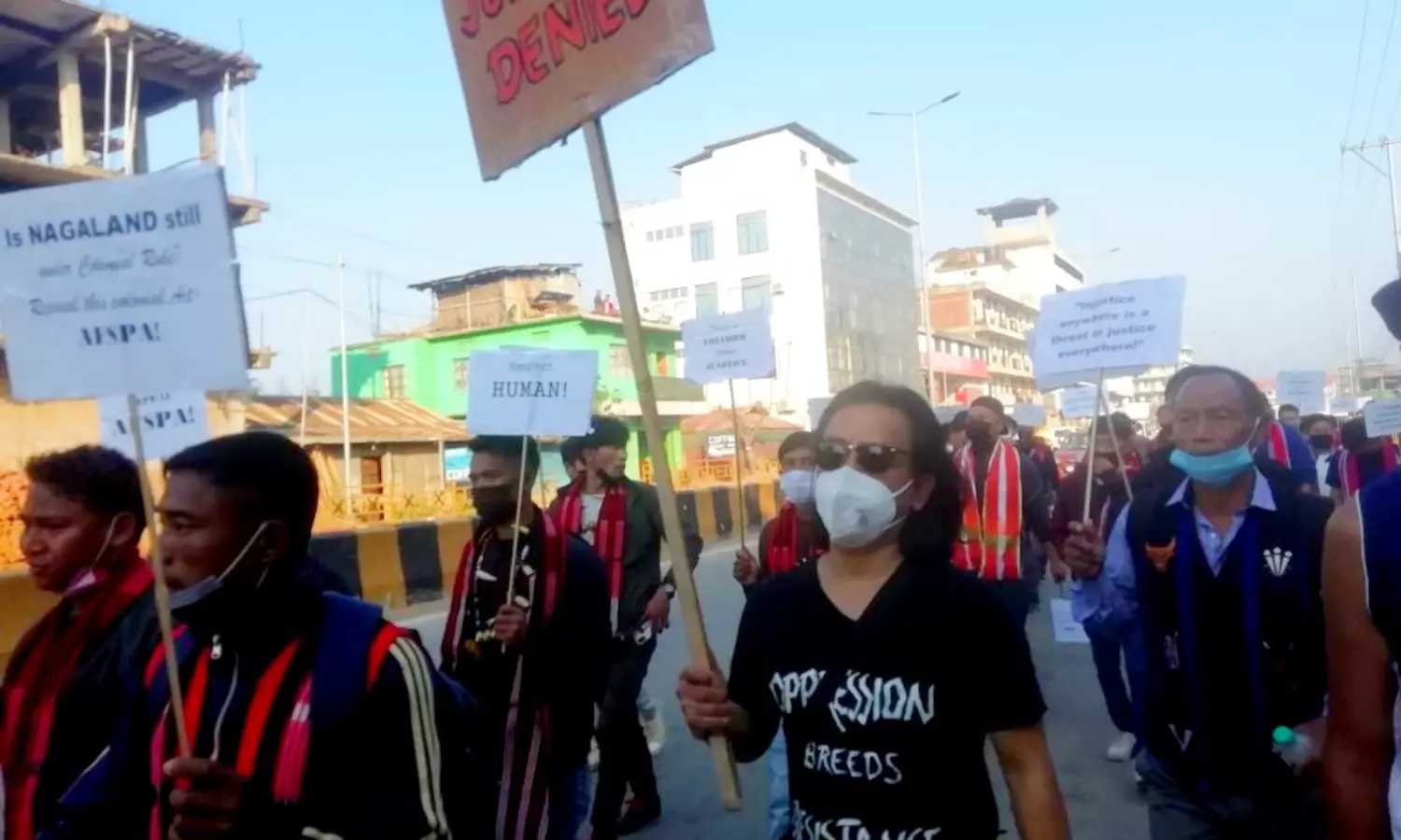 Nagaland residents march against AFSPA