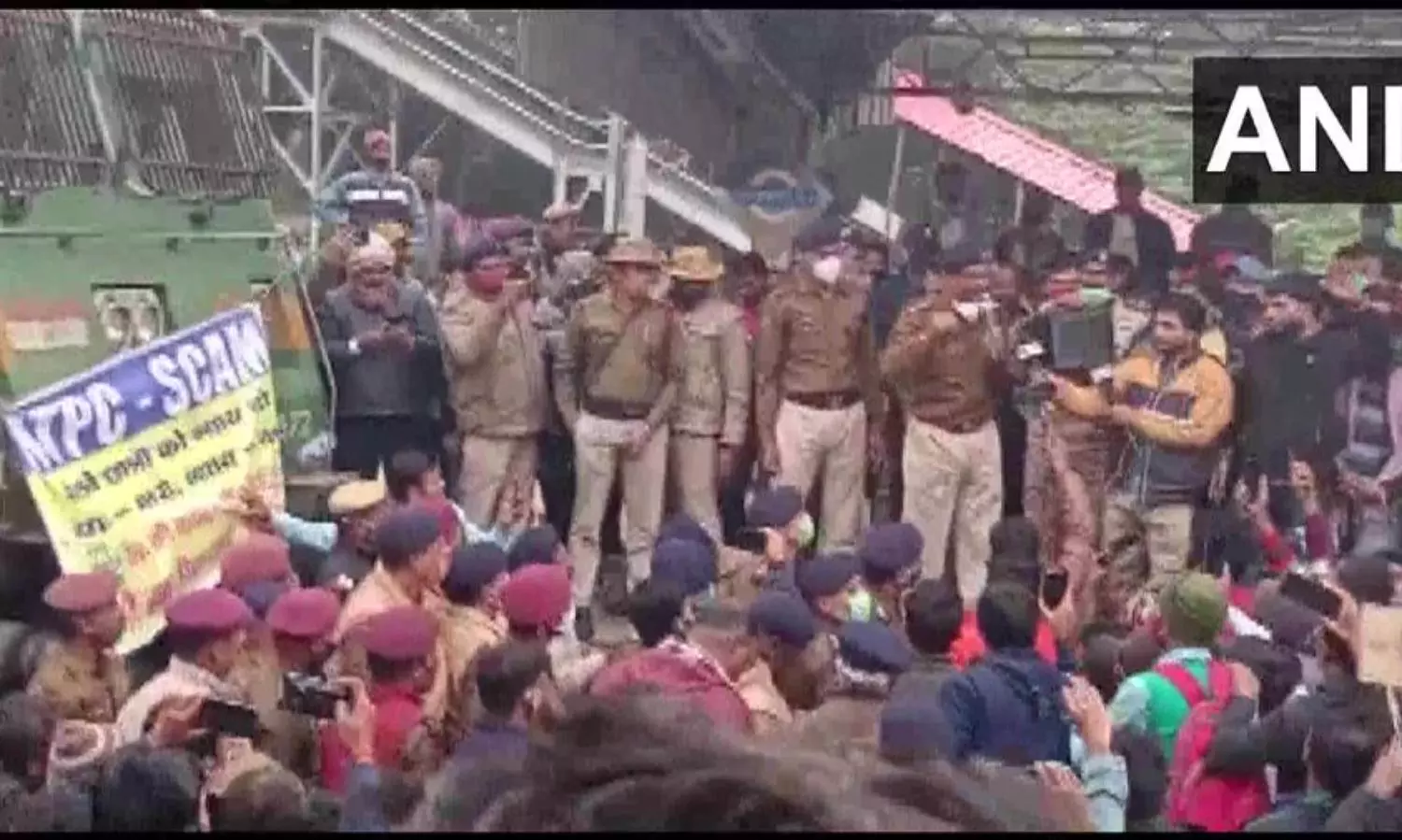 Railway exam aspirants protest on tracks in Patna