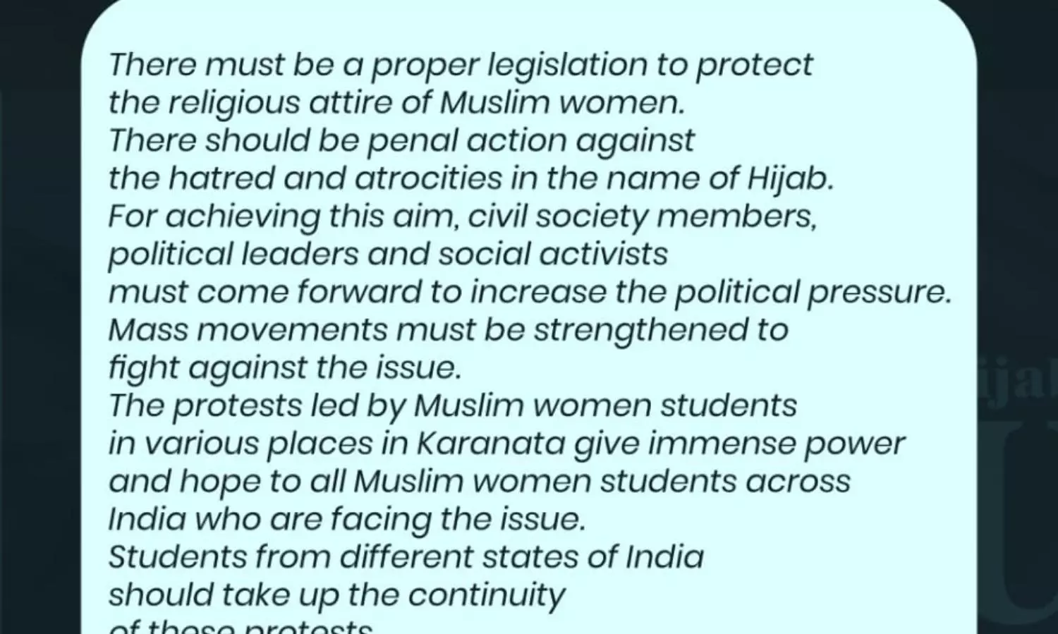 Women leaders and social activists in Kerala release statement against hijab ban
