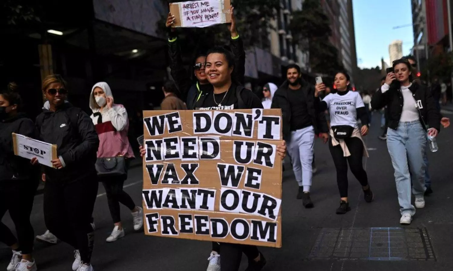 Protesters amass in Australia denouncing vaccine rules