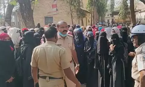 Tension prevails in Karnataka as hijab-clad students turned away citing HC order