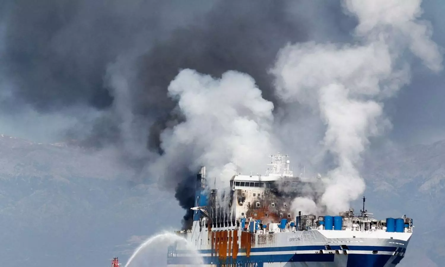 Massive fire breaks out on board ferry bound for Italy, passengers rescued