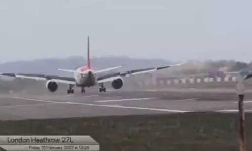 Air India flights nail difficult landing in London during fierce storm, video viral