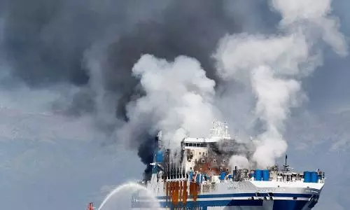 Massive fire breaks out on board ferry bound for Italy, passengers rescued