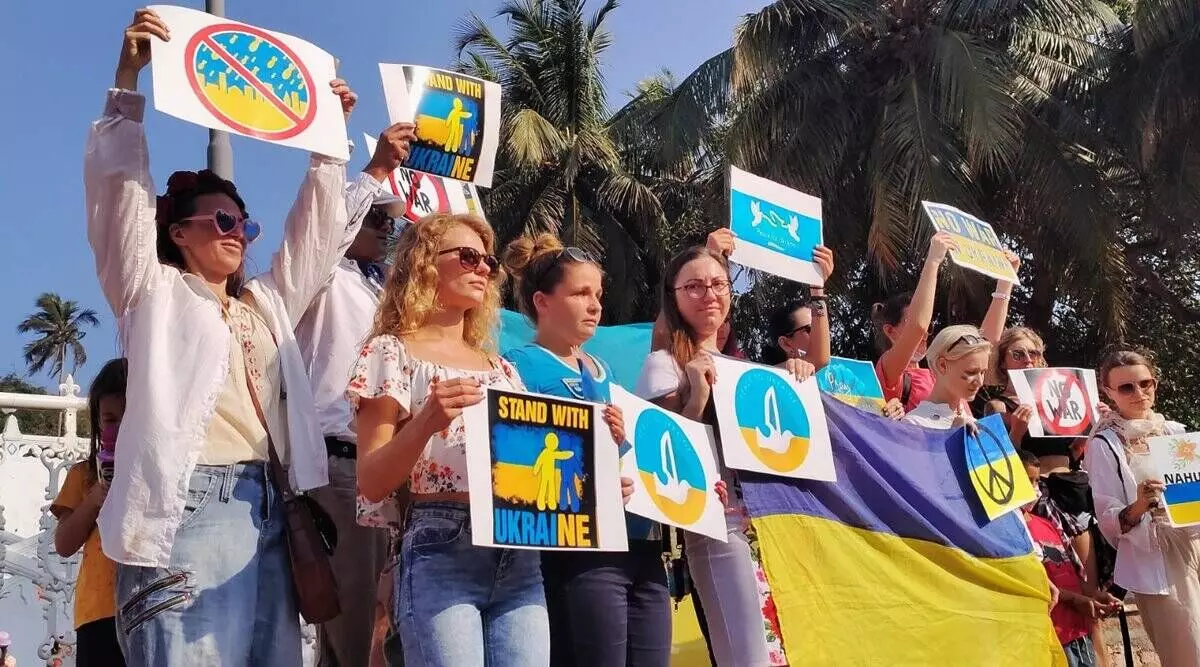 Ukrainians, residents in Goa gather to voice solidarity