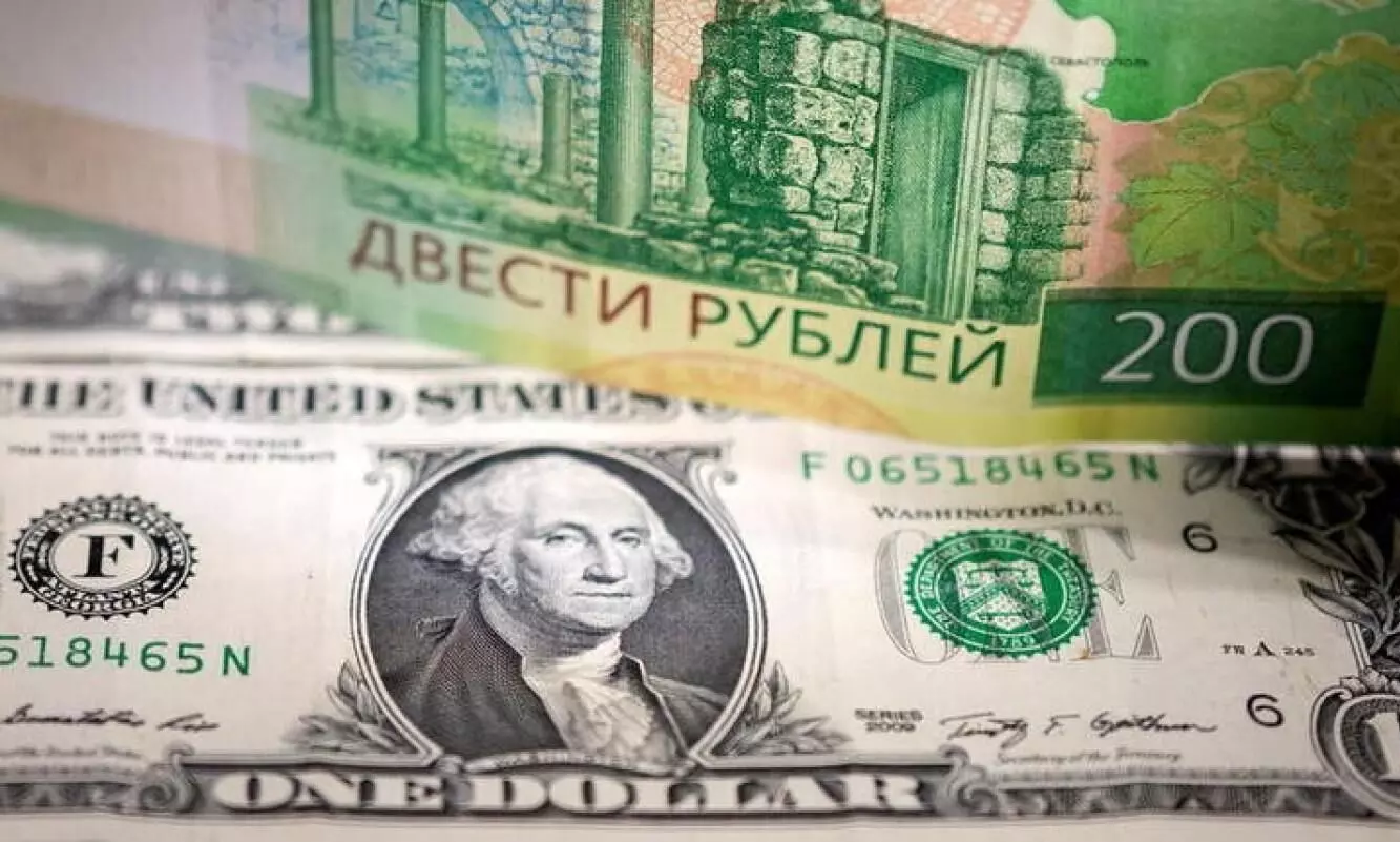 Ruble fell 26%  to record 105.27 per USD post SWIFT sanctions