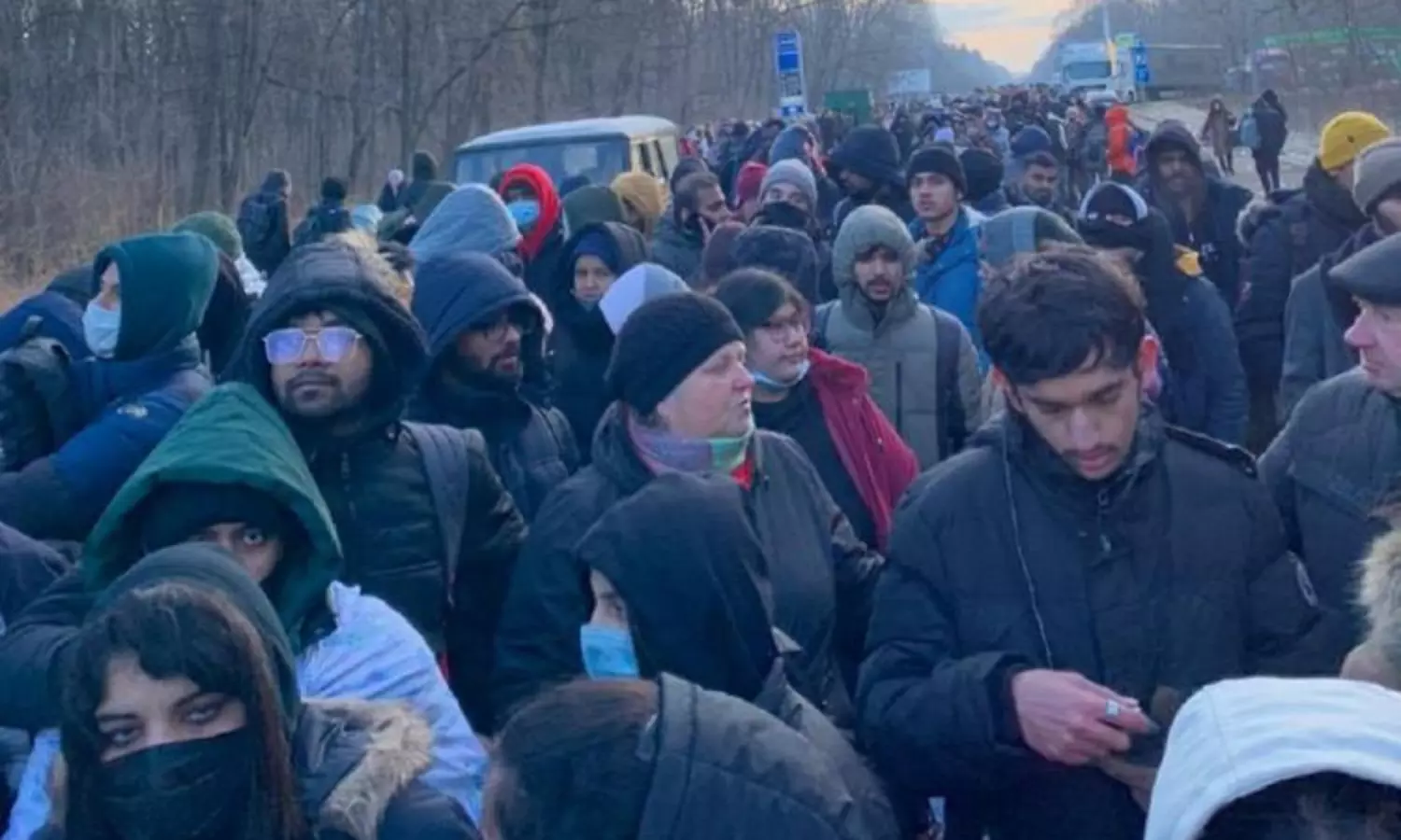 Stranded Indians at Ukraine-Poland border face bone-chilling cold, little food