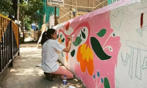 Navya Naveli Nanda paints public wall to shed light on menstrual hygiene
