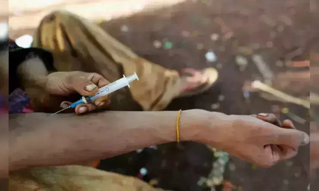 Punjab parents chain their son to stop him doing drugs