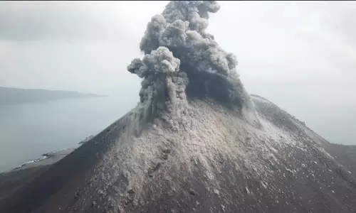 Anak Krakatau, Indonesian volcano, erupts seven times in two days