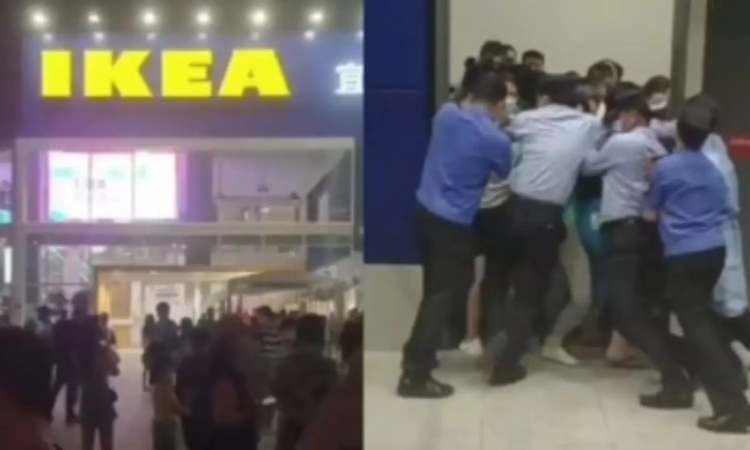 Health guards force to lock customers inside Chinese Ikea store