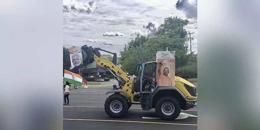 Bulldozer used in I-Day parade in New Jersey disappoints locals; call it symbol of hate