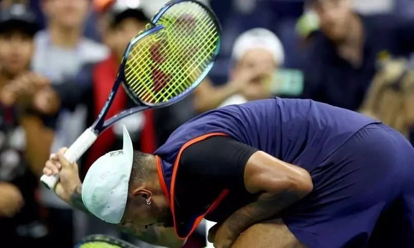 US Open: Kyrgios falls in quarterfinals; smashes racket in fury