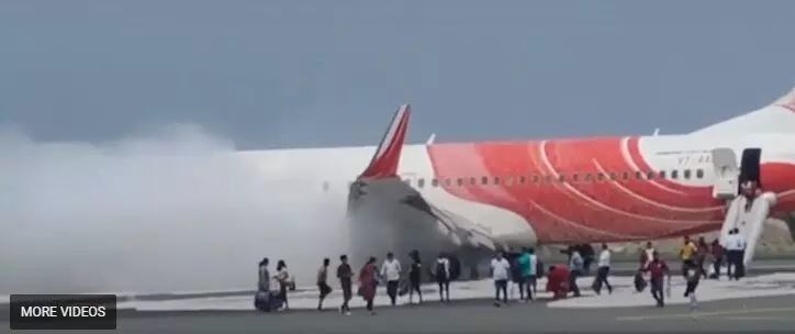 Air India flight bound for Kochi catches fire before take-off at Muscat airport; passengers safe
