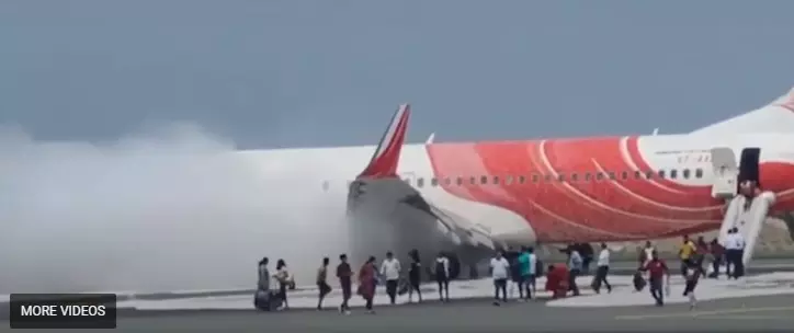 Air India flight bound for Kochi catches fire before take-off at Muscat airport; passengers safe