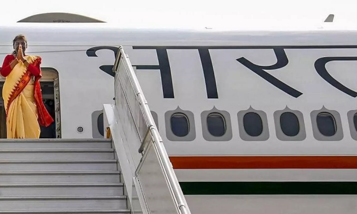 President Murmu lands in London for state funeral of Queen Elizabeth II