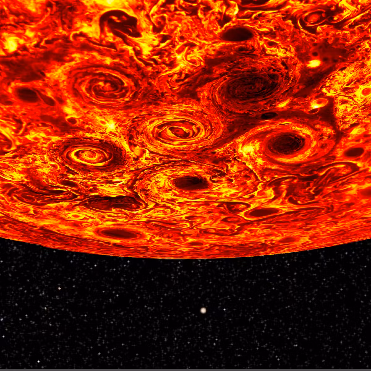 Scientists spot polygon-shaped cyclones on Jupiter, Find the stable pattern surprising
