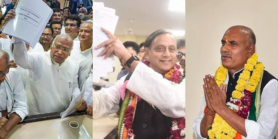 Kharge vs. Tharoor in Congress presidential poll after K N Tripathis nomination was rejected