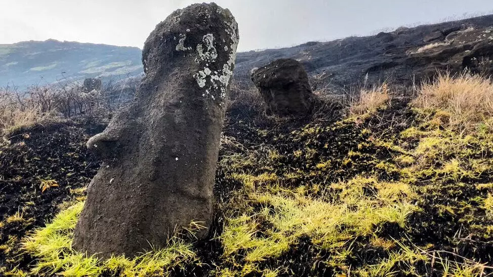 Moai statues in Easter Island destroyed in a fire, Damage irreparable