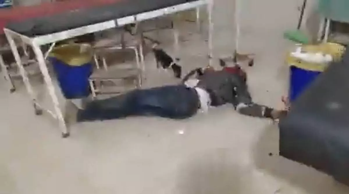 UP hospital video shows injured patient on floor; dog licking blood UP hospital video shows injured patient on floor; dog licking blood