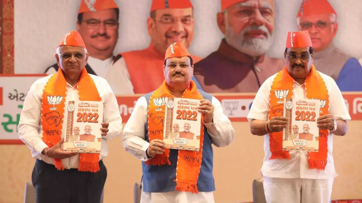 BJP promises Gujarat anti-radicalisation cells, Uniform Civil Code, 20 lakhs job