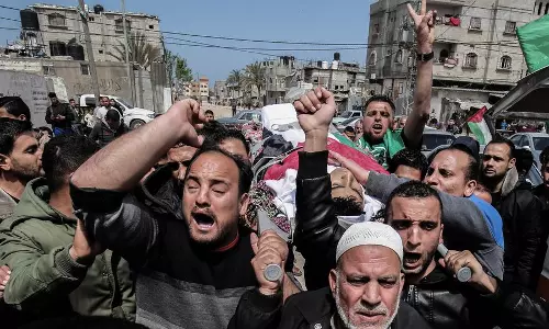 Palestinian protestors demand the bodies of people who died in detention