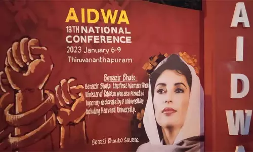 Enraged BJP on seeing Benazir Bhutto’s photo in AIDWA poster slams CPI (M)